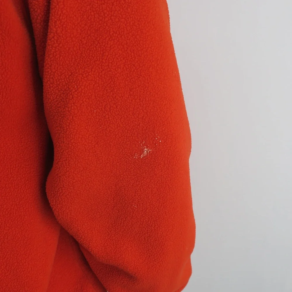 Nautica Competition 1/4 Zip Fleece Pullover‎ Sweater Mens Small Orange